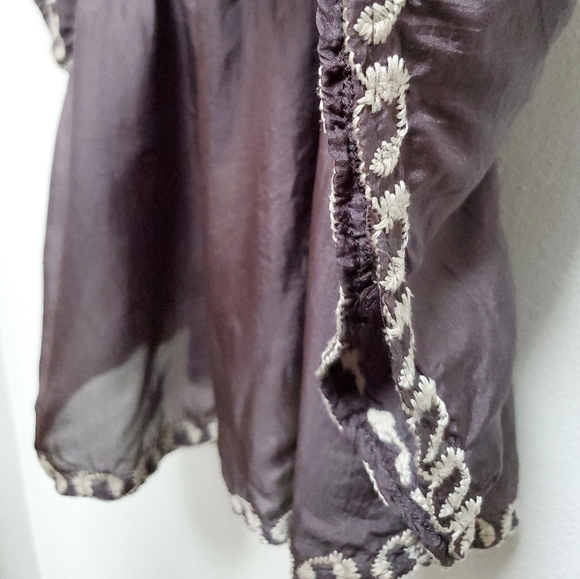 Bohemian Chic Peasant Top by METROPARK w/ Butterfly Style Flowy Sleeves Size S - Picture 5 of 8